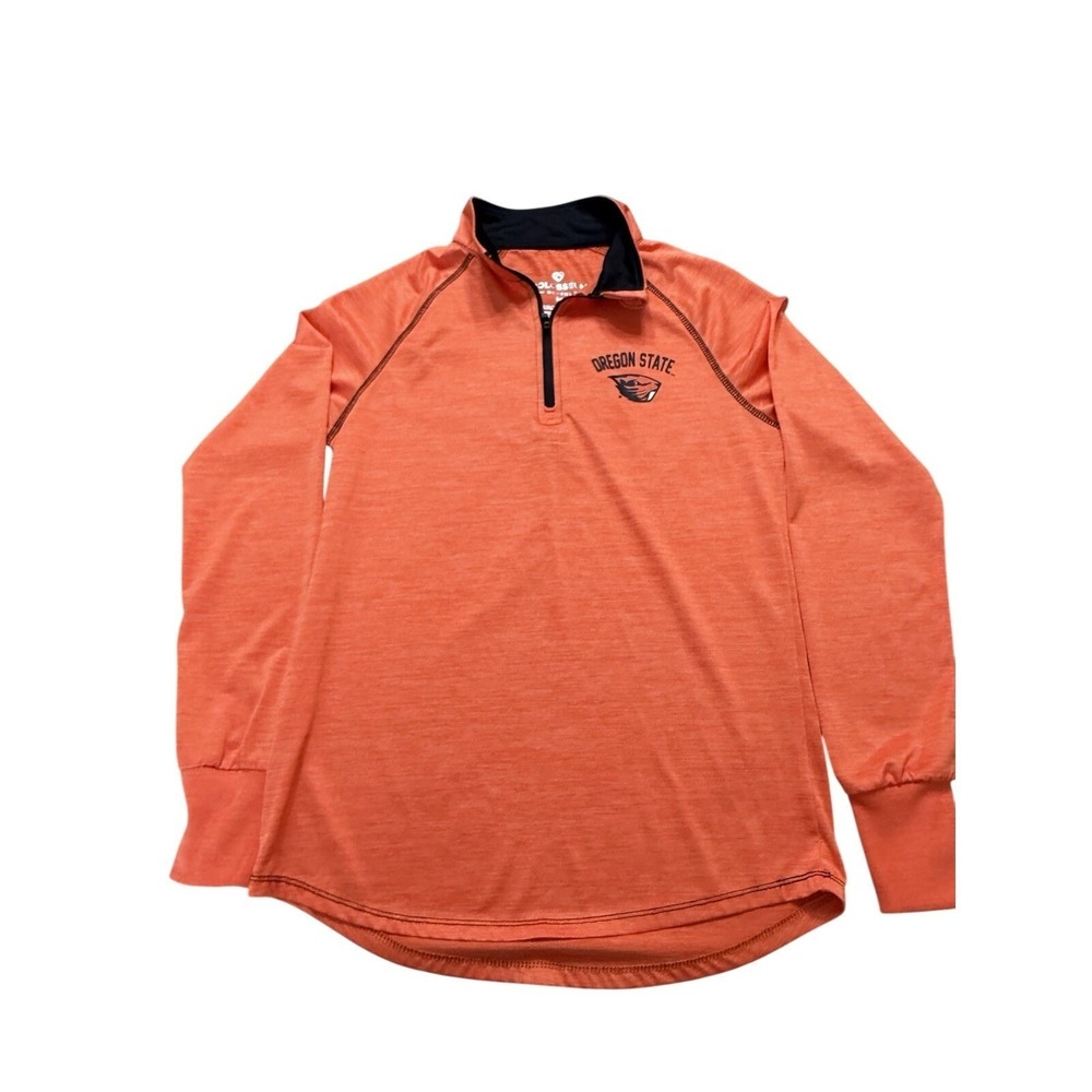 Colosseum Oregon State Beavers Quarter Zip Pullover Size M Polyester Orange NCAA